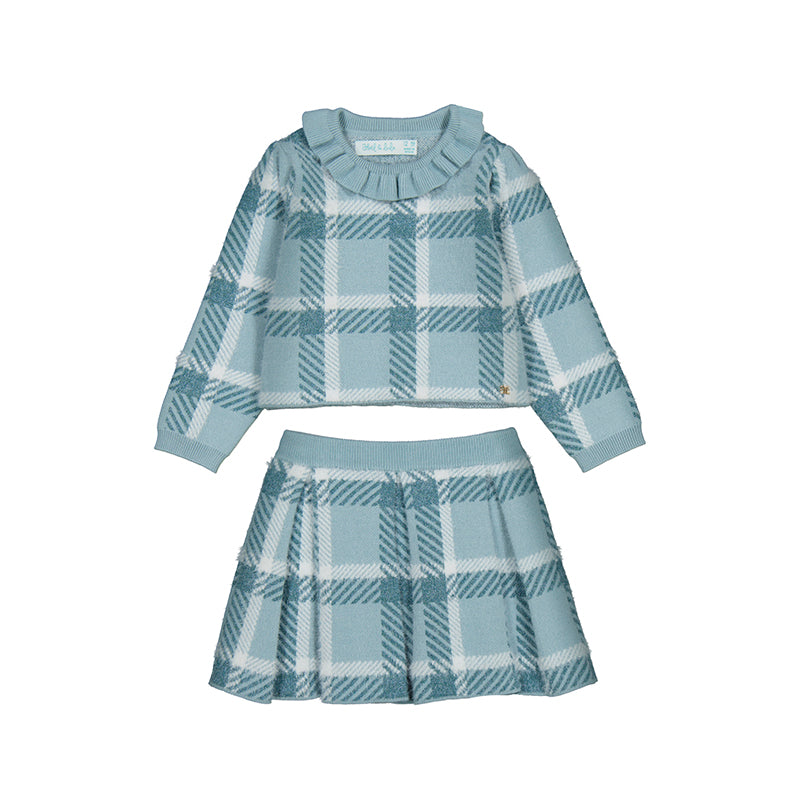 Abel & Lula - tricot skirt set aqua