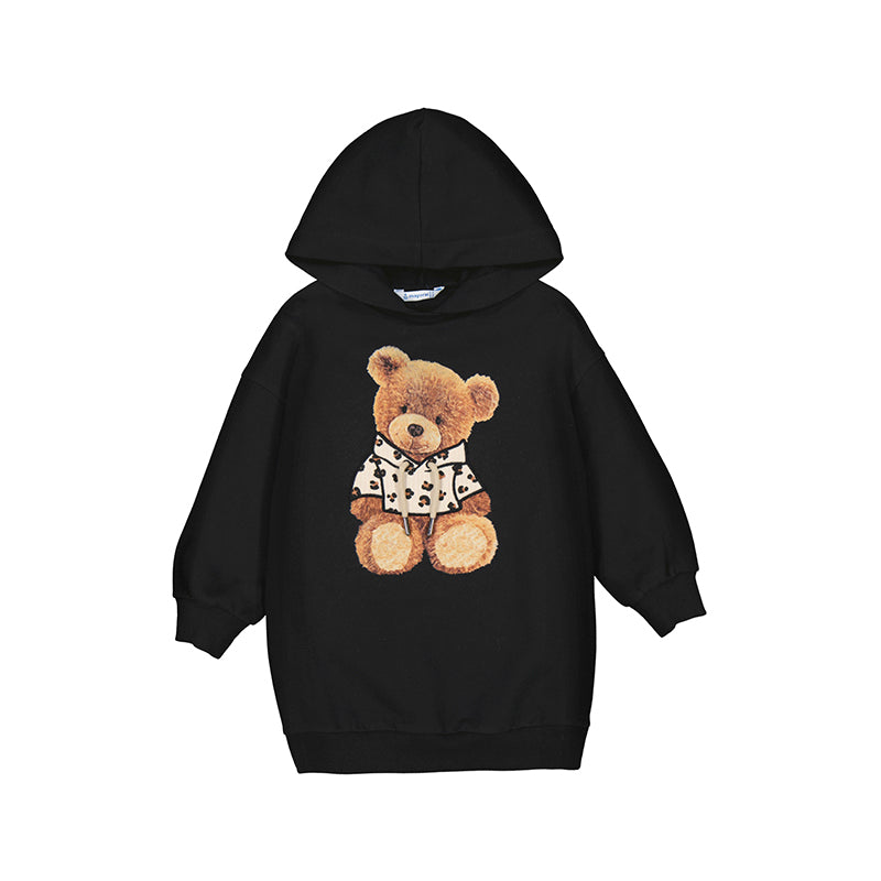 Mayoral - fleece hooded dress bear