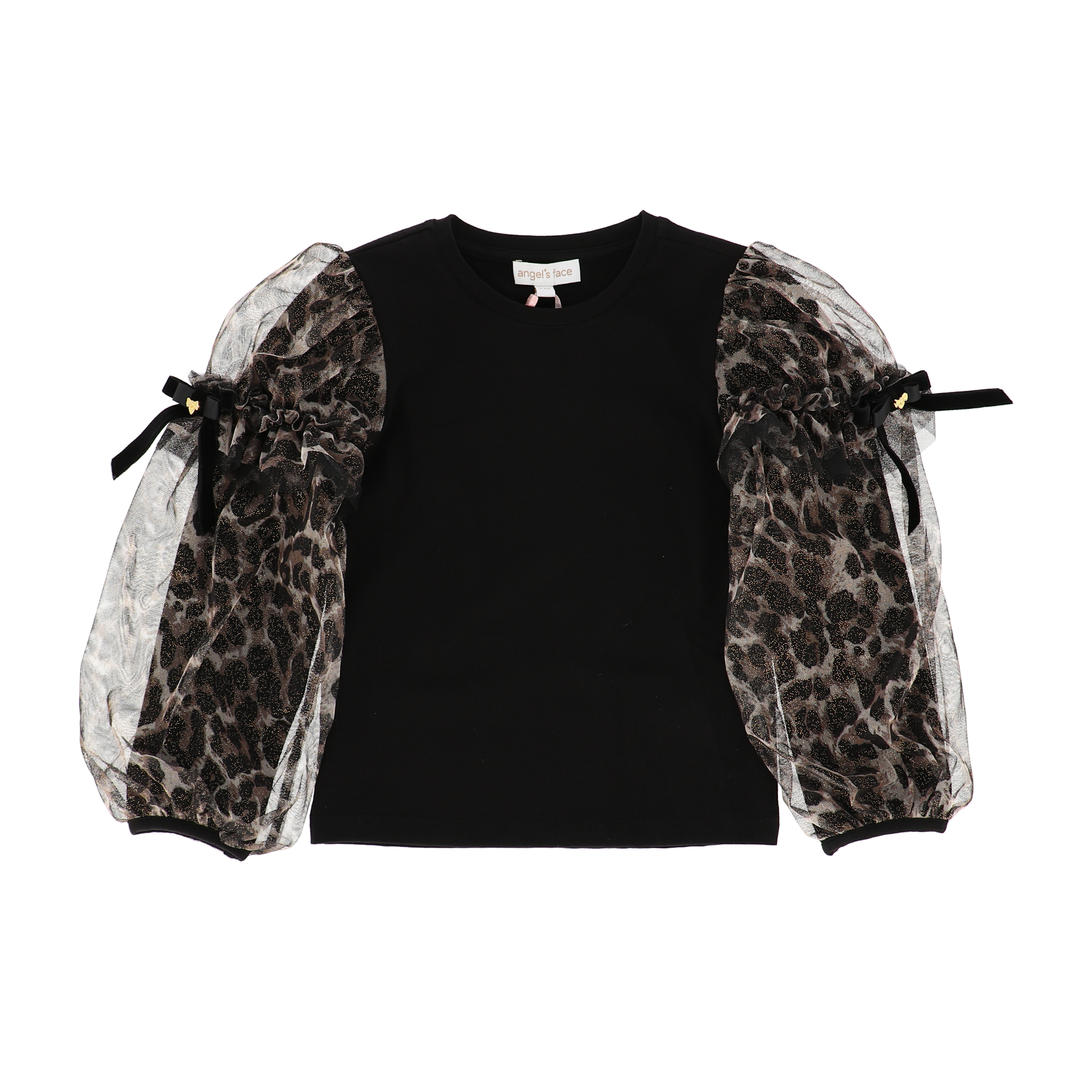 Angel’s face - leopard tulle sleeve top