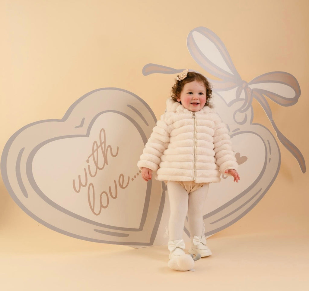 Little A - Dixie fur jacket snow white