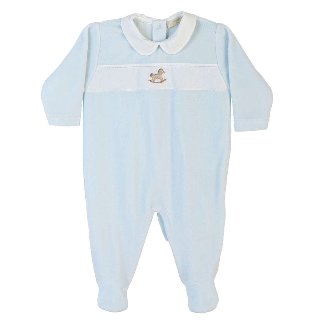 Baby Gi - babysuit horses blue