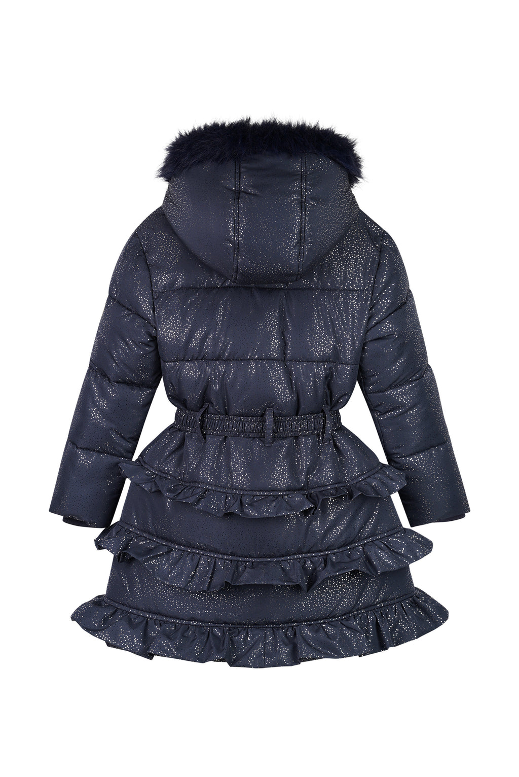 Le Chic - ruffle long coat navy