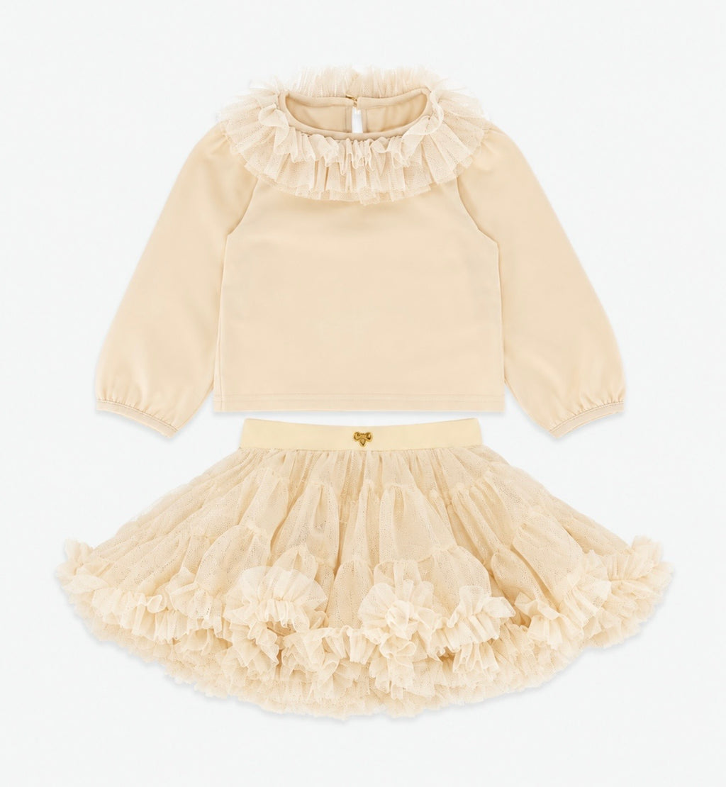 Angels Face - tulle rok set beige