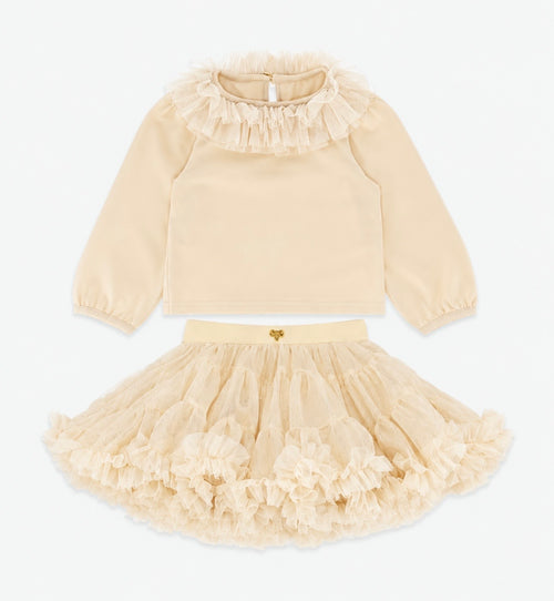 Angels Face - tulle rok set beige