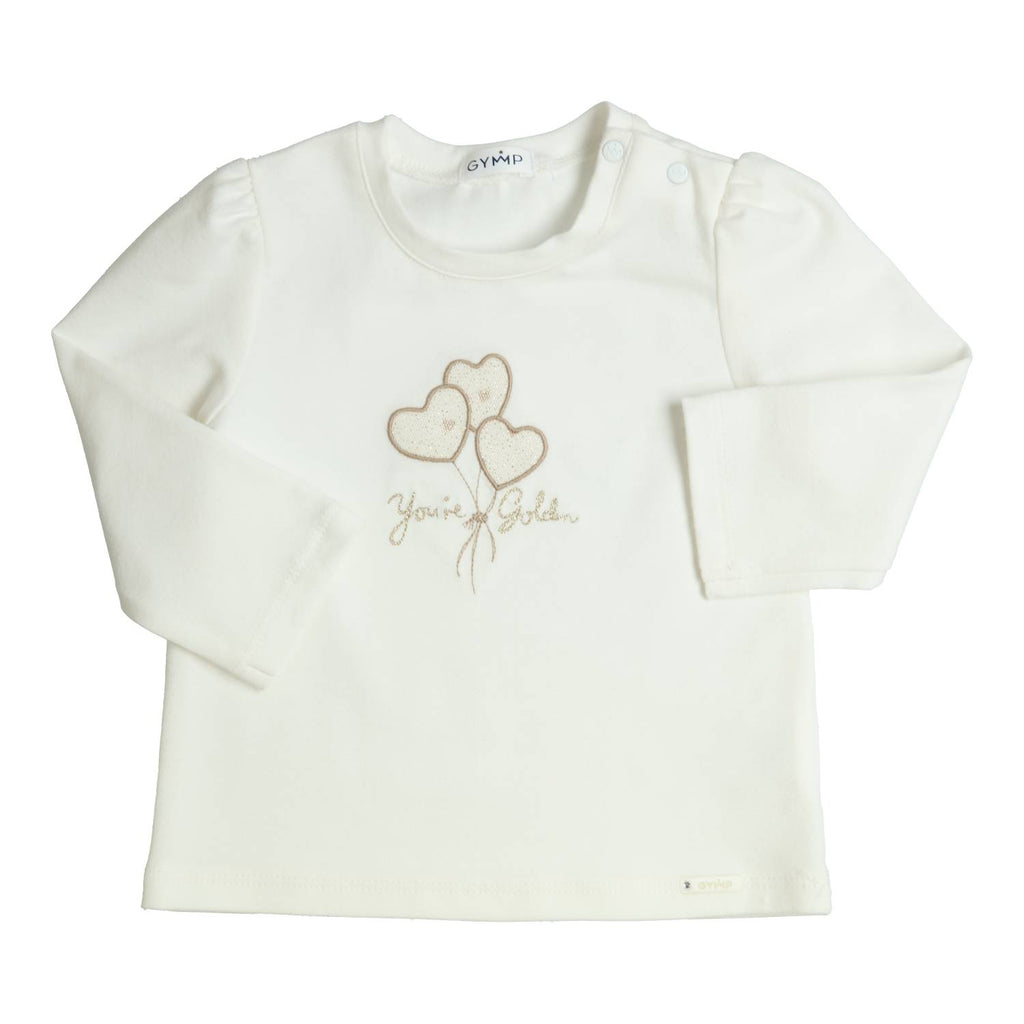Gymp - longsleeve offwhite hearts