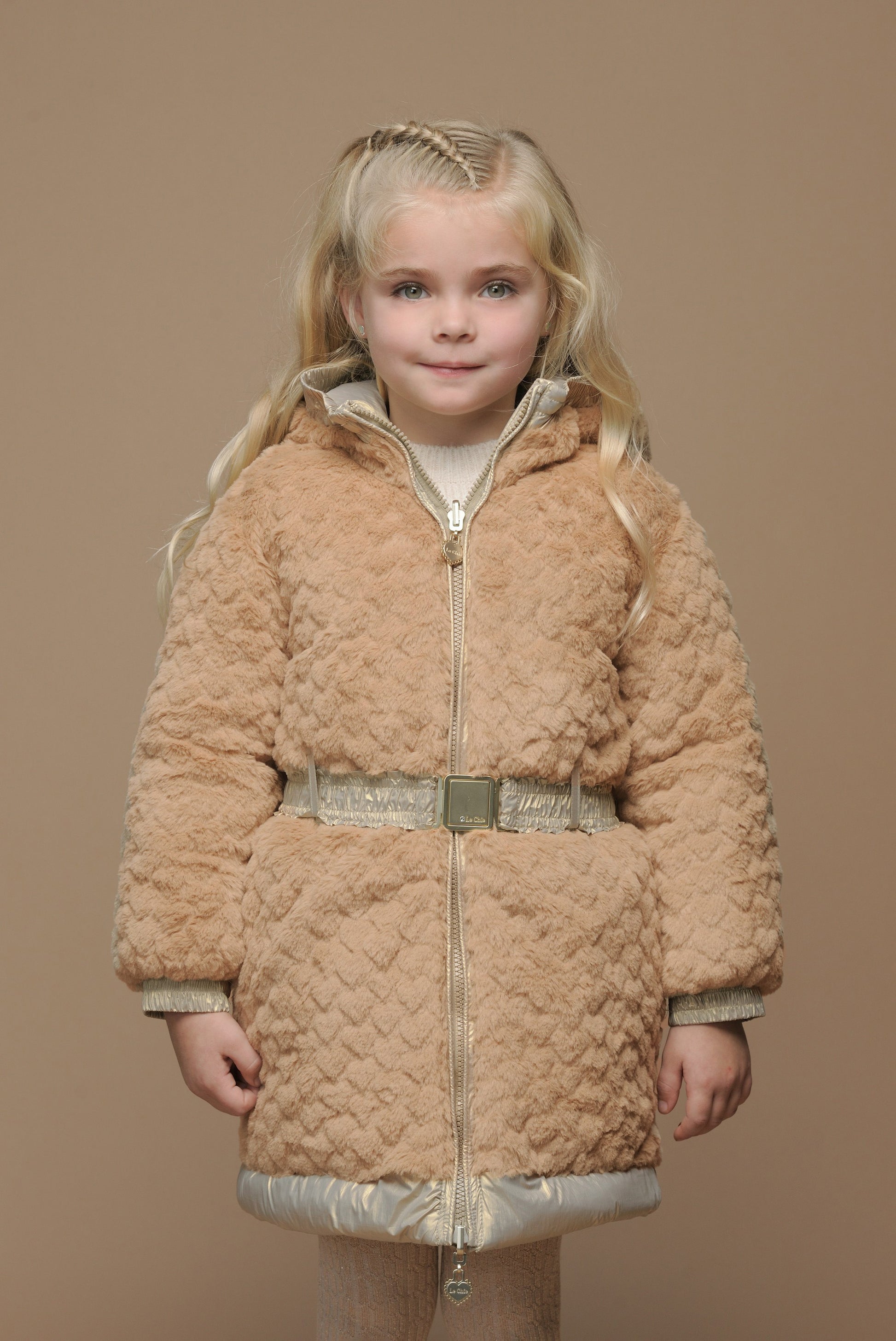 Le Chic - reversible long coat gold
