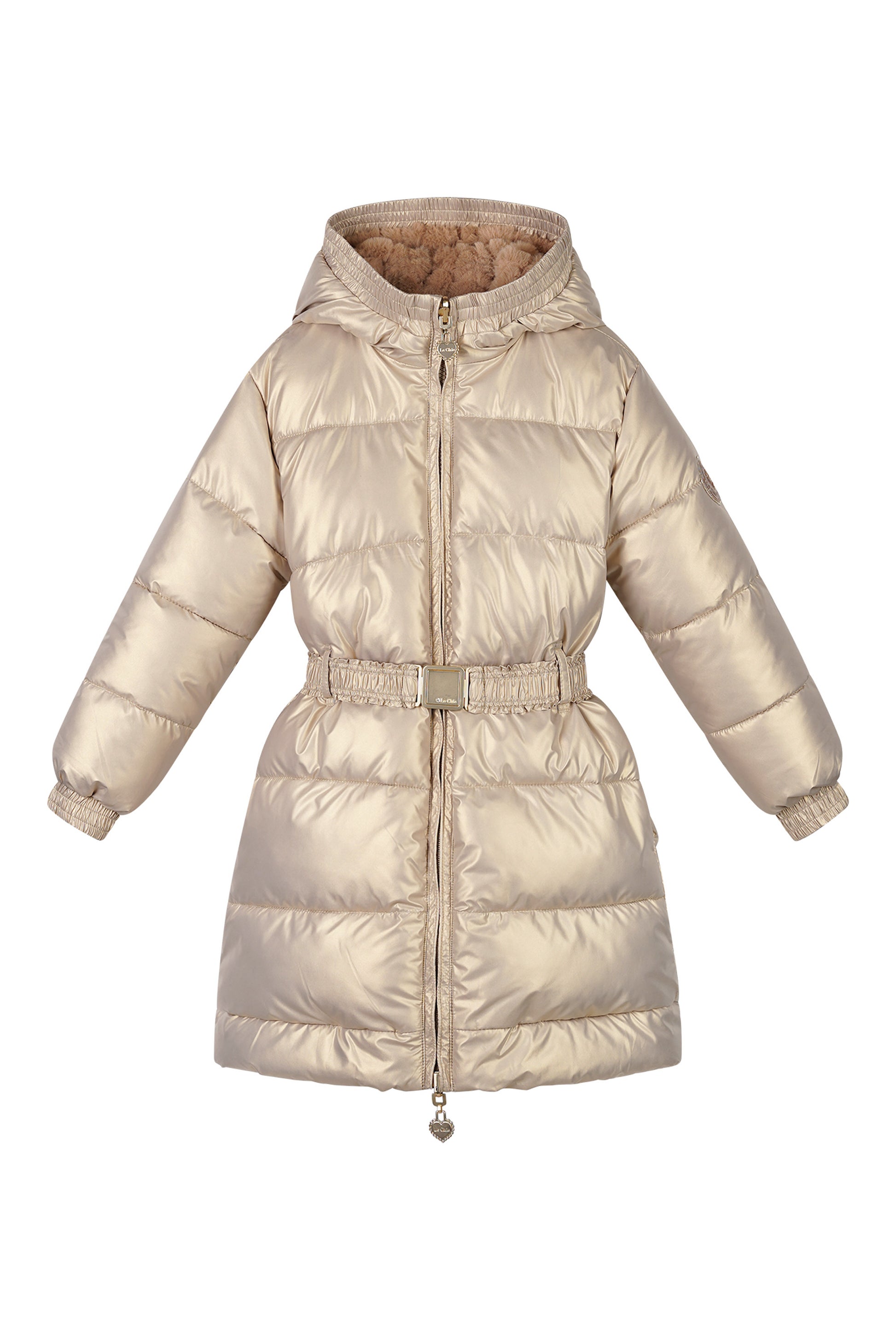Le Chic - reversible long coat gold