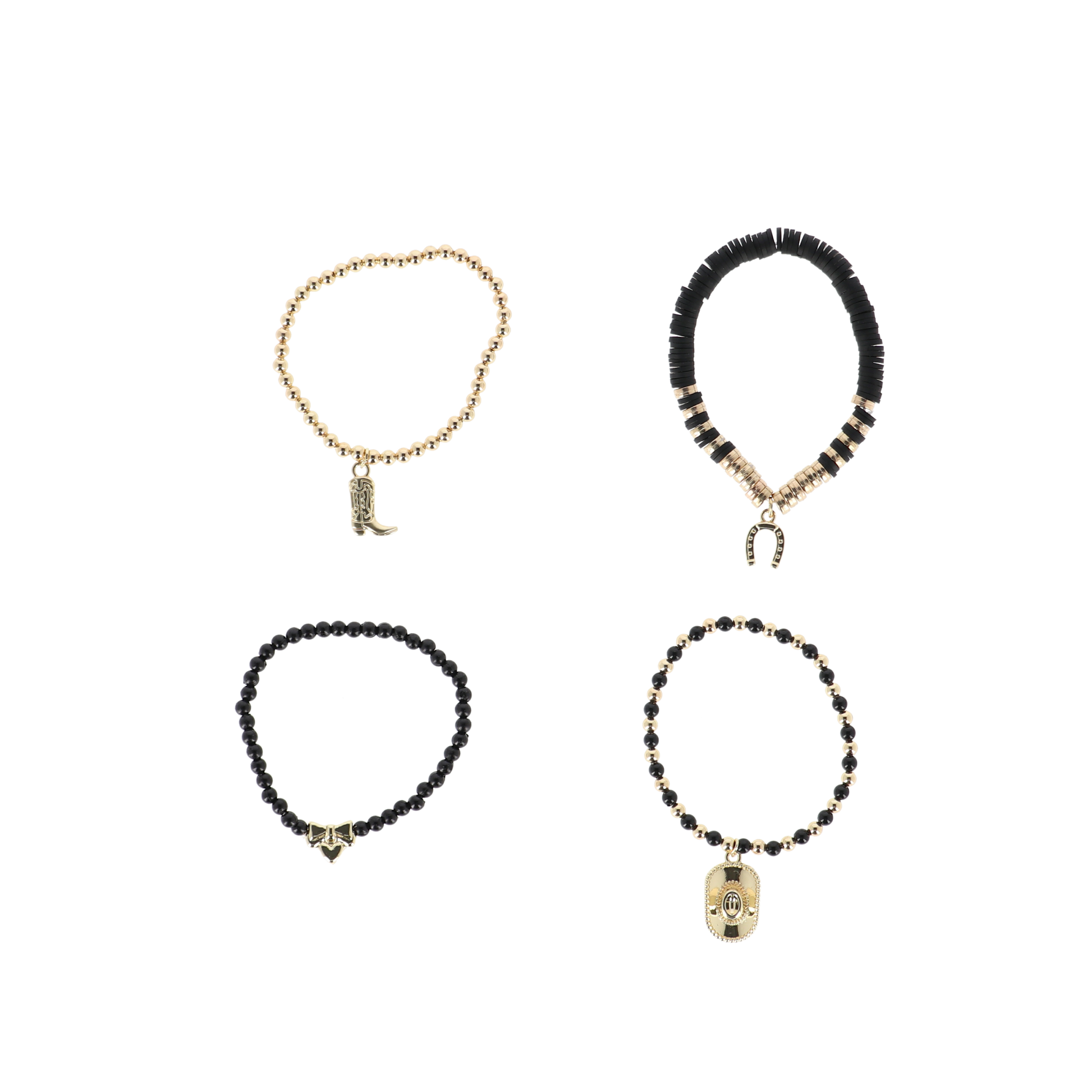 Angel’s face - bracelet set black/gold