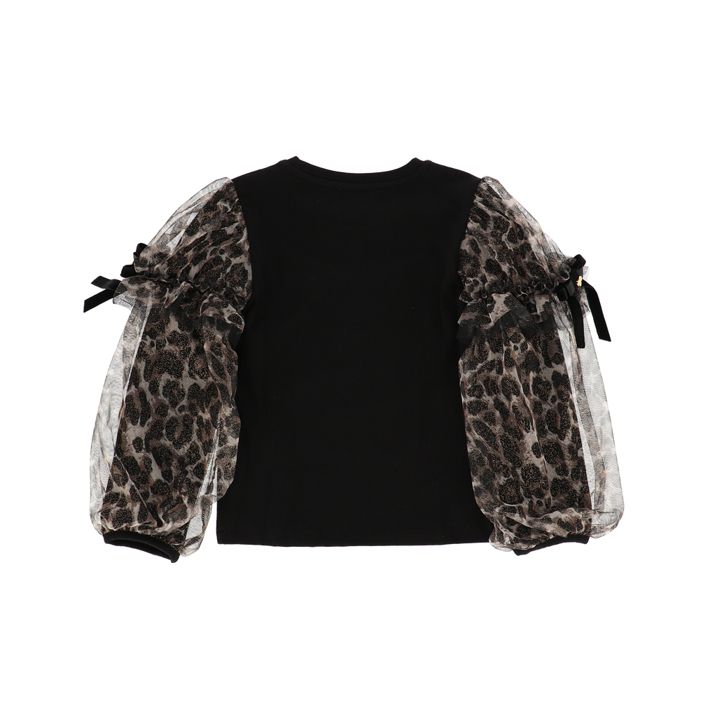 Angel’s face - leopard tulle sleeve top
