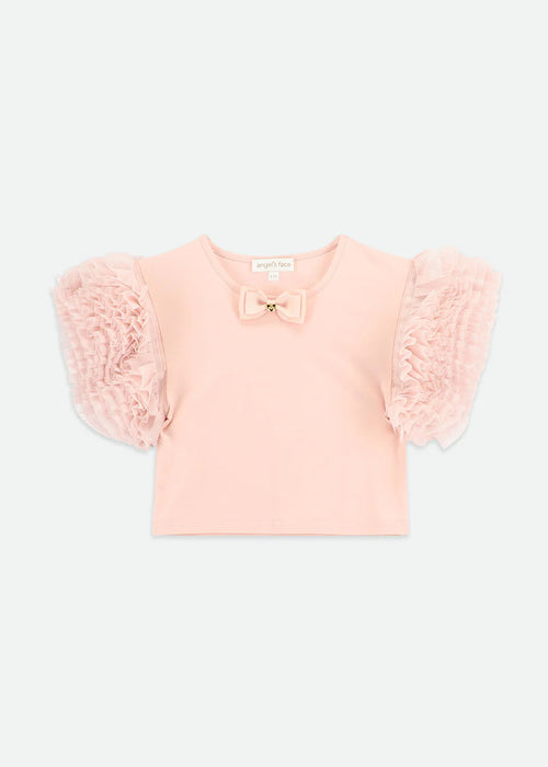 Angel’s face - denim set ruffle pink