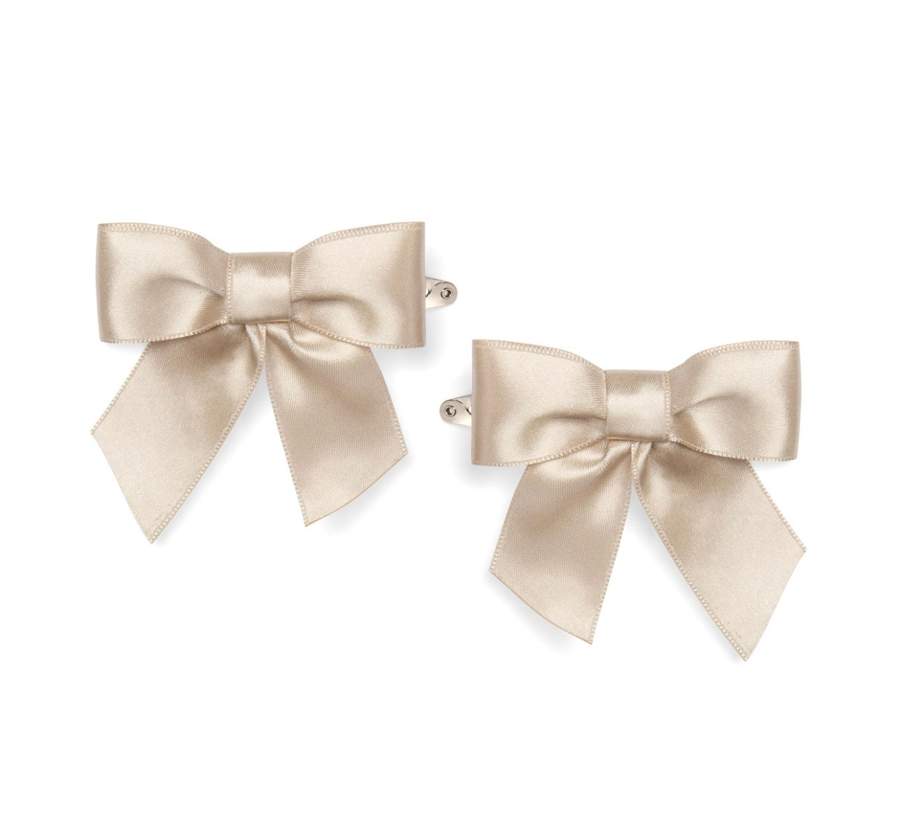 Little A - Denver satin bow hairclip beige