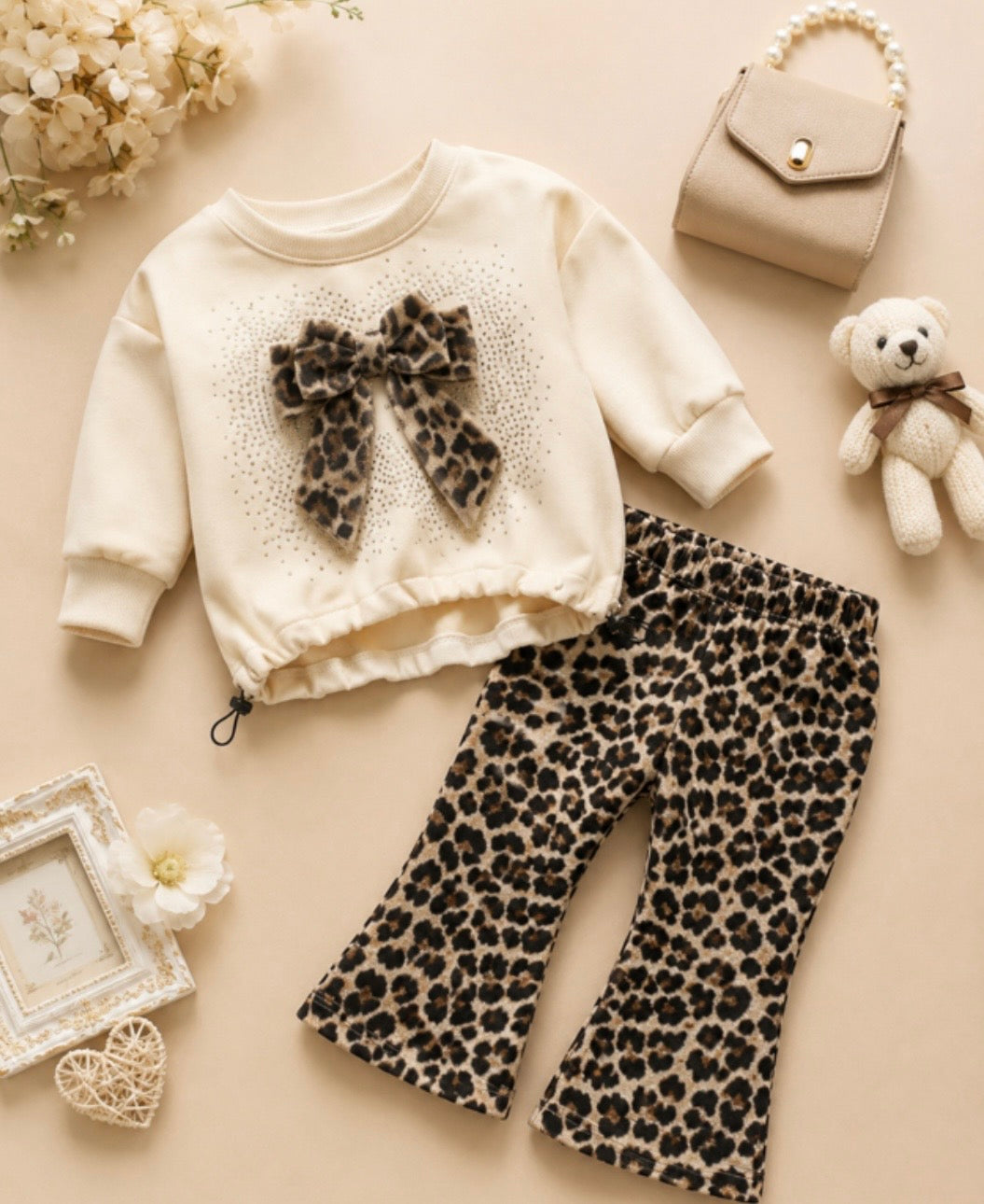 Beige Bow Set