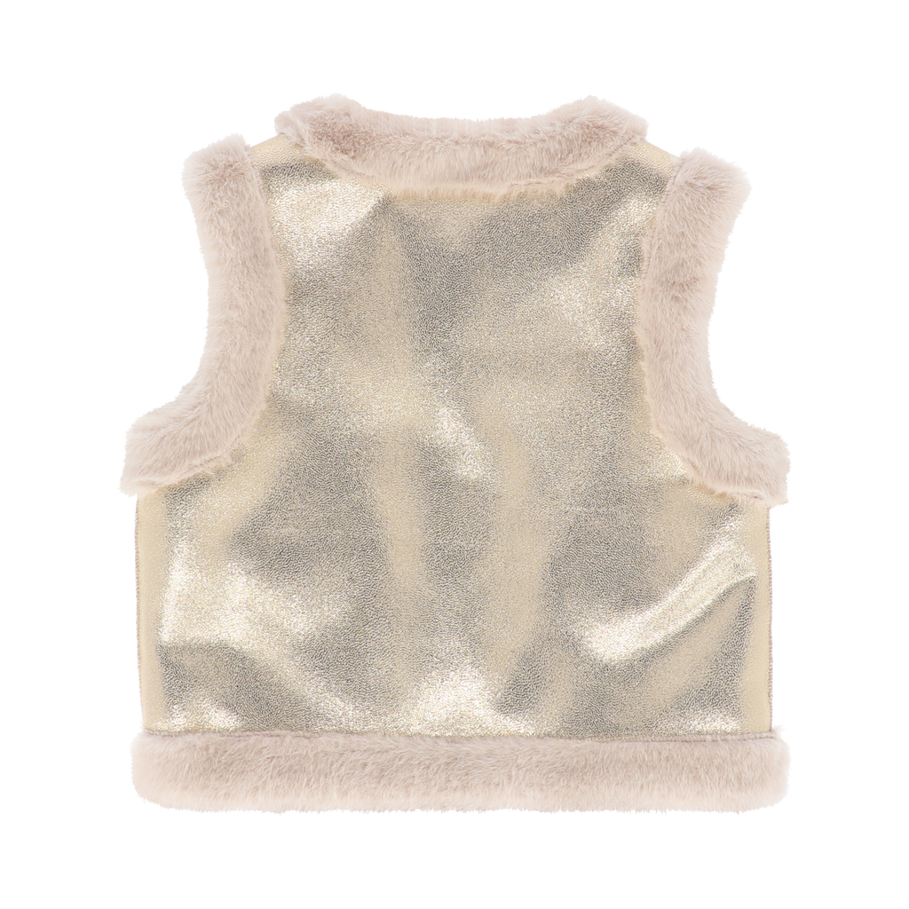 Angel’s face - Cher metallic/fur gilet gold