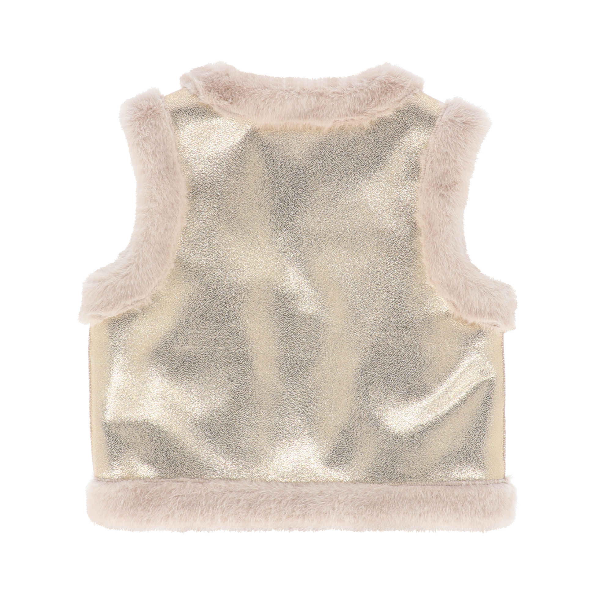 Angel’s face - Cher metallic/fur gilet gold