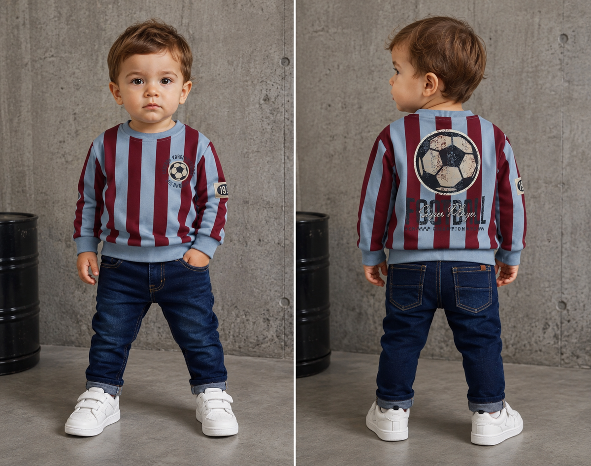 Sweater voetbal blauw