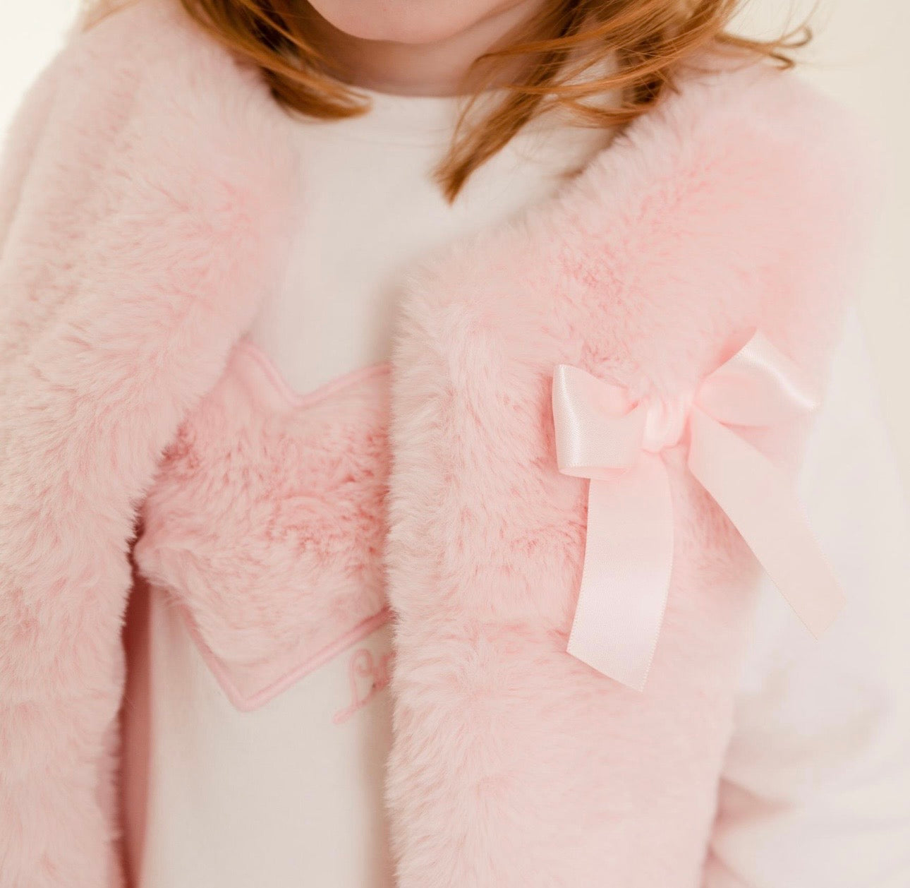 Little A - Dani fur gilet pale pink