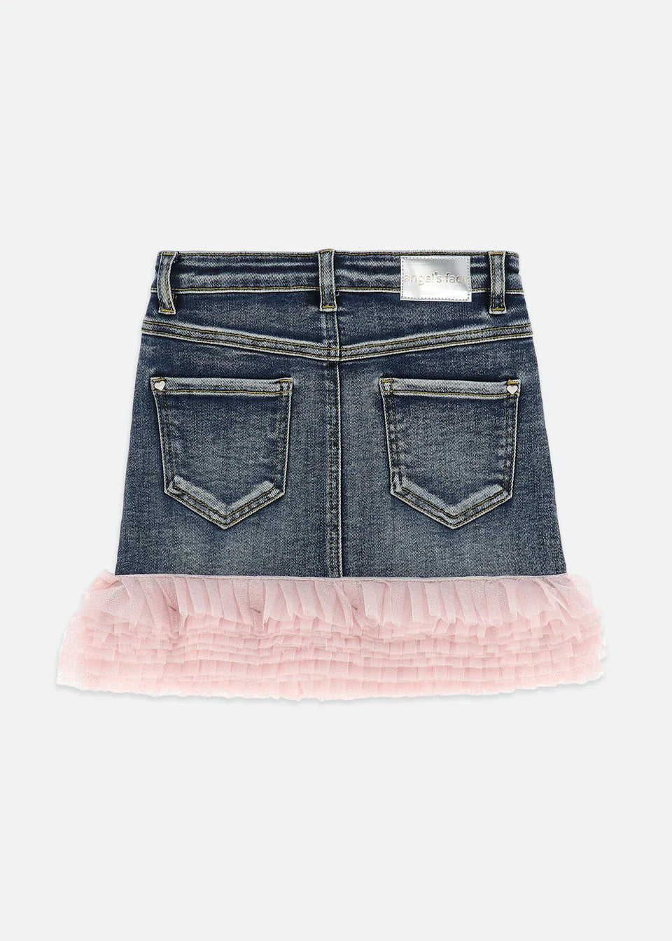 Angel’s face - denim set ruffle pink