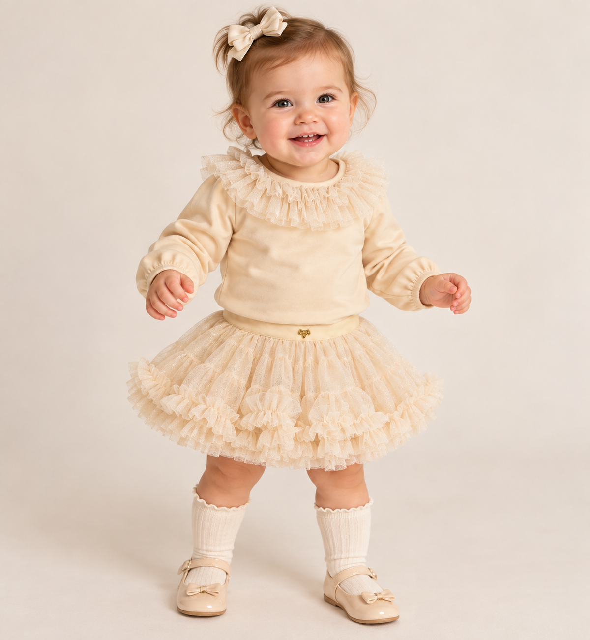 Angels Face - tulle rok set beige