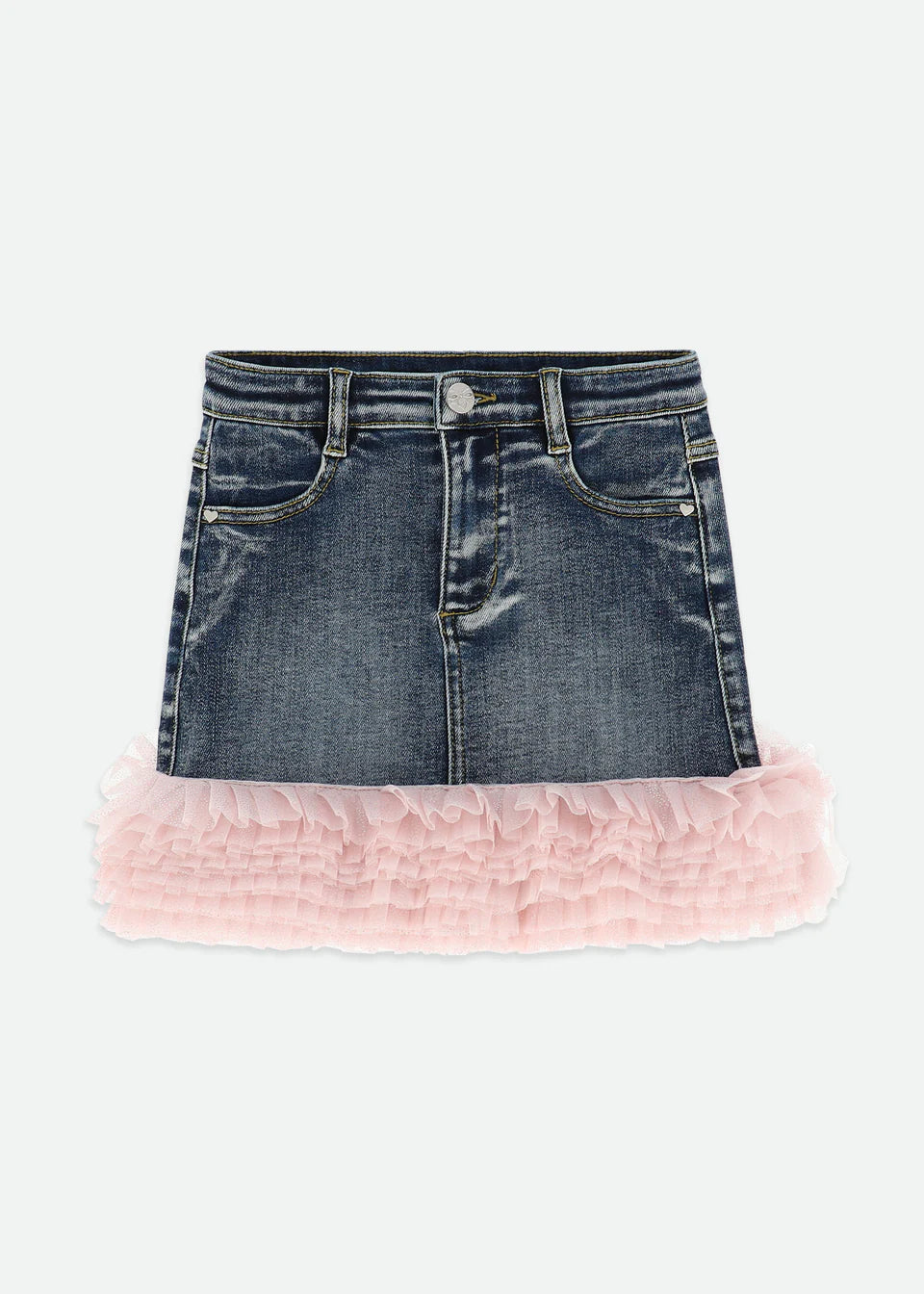 Angel’s face - denim set ruffle pink
