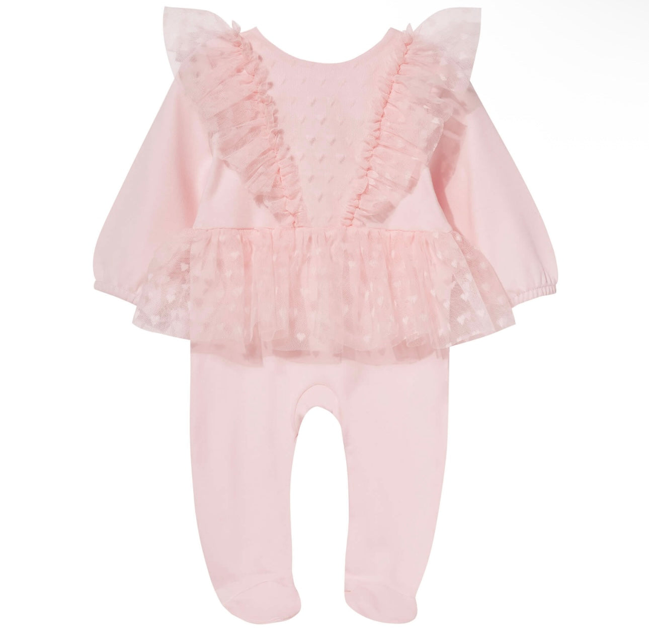 Sofija - babysuit hearts pink tulle
