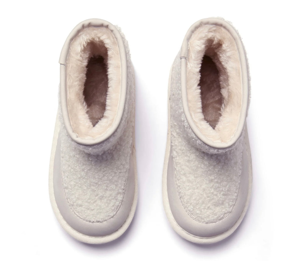 Little A - Teddie boucle boot white