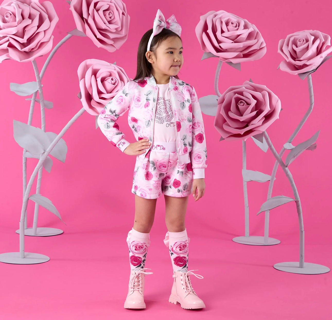 A’Dee - Alice rose print bomber