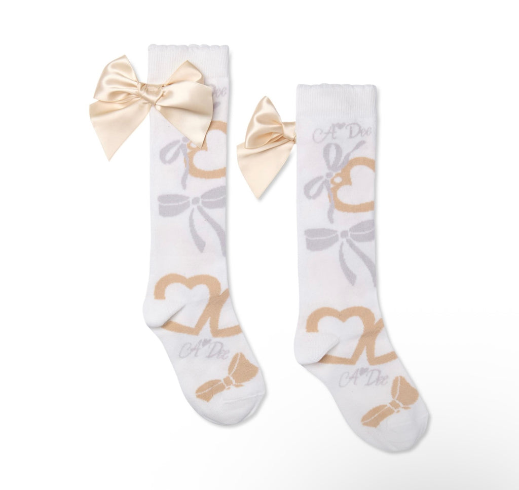 A’Dee - Allesandra bow print knee socks