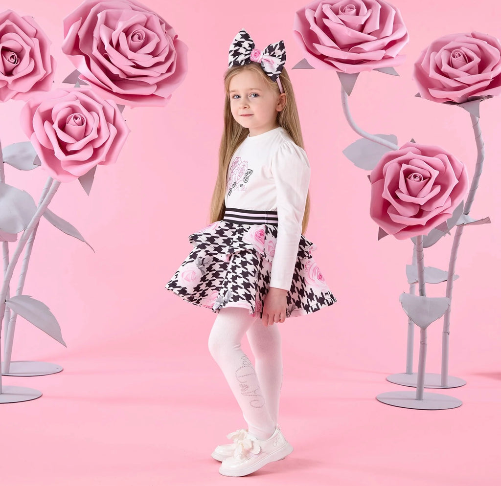 A’Dee - Anastasia houndstooth print skirt set