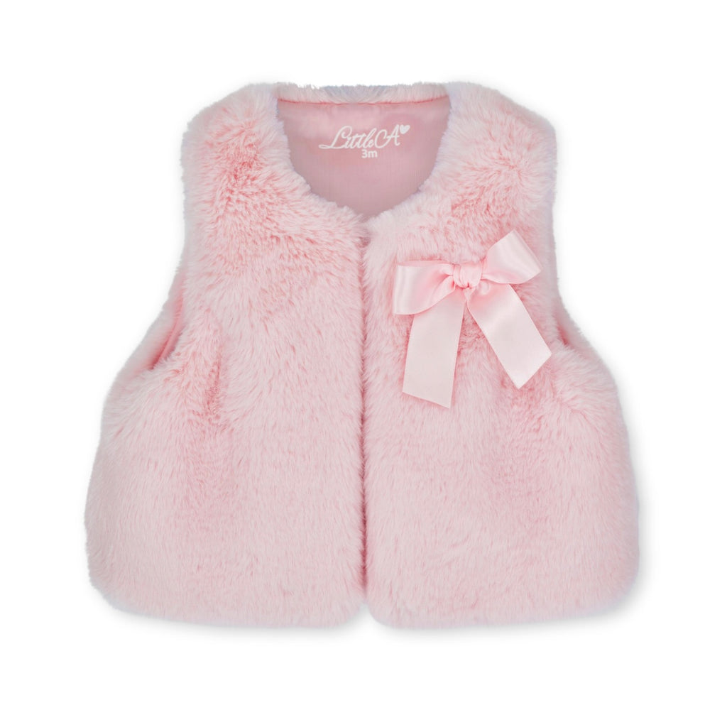 Little A - Dani fur gilet pale pink