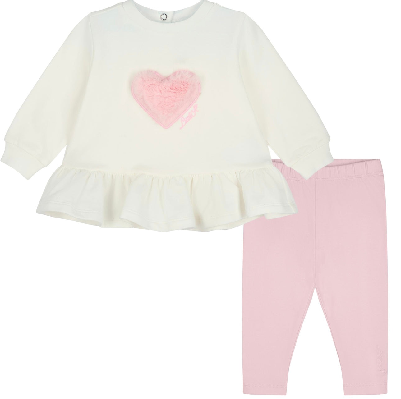 Little A - Demi fur heart legging set pink
