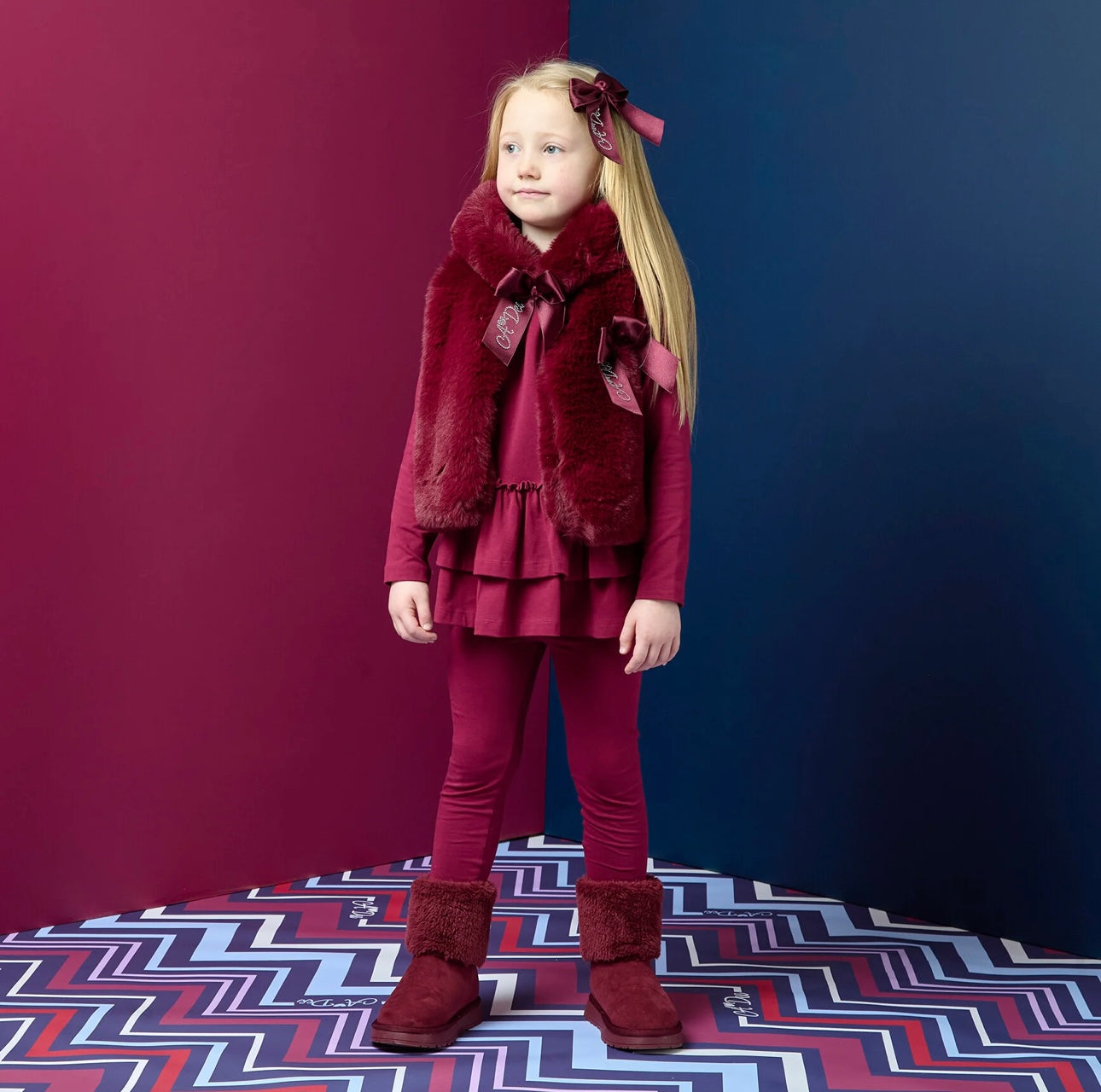 A’Dee - Anna fur gilet deep cherry