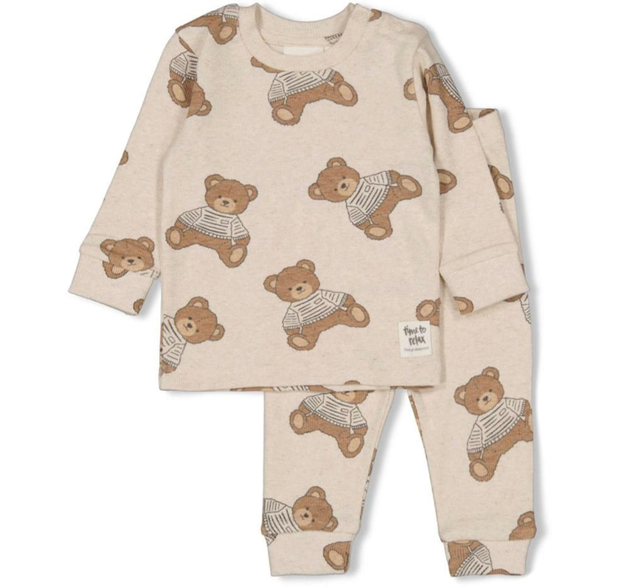 Feetje premium - Teddy Bear pyjama ecru/bruin