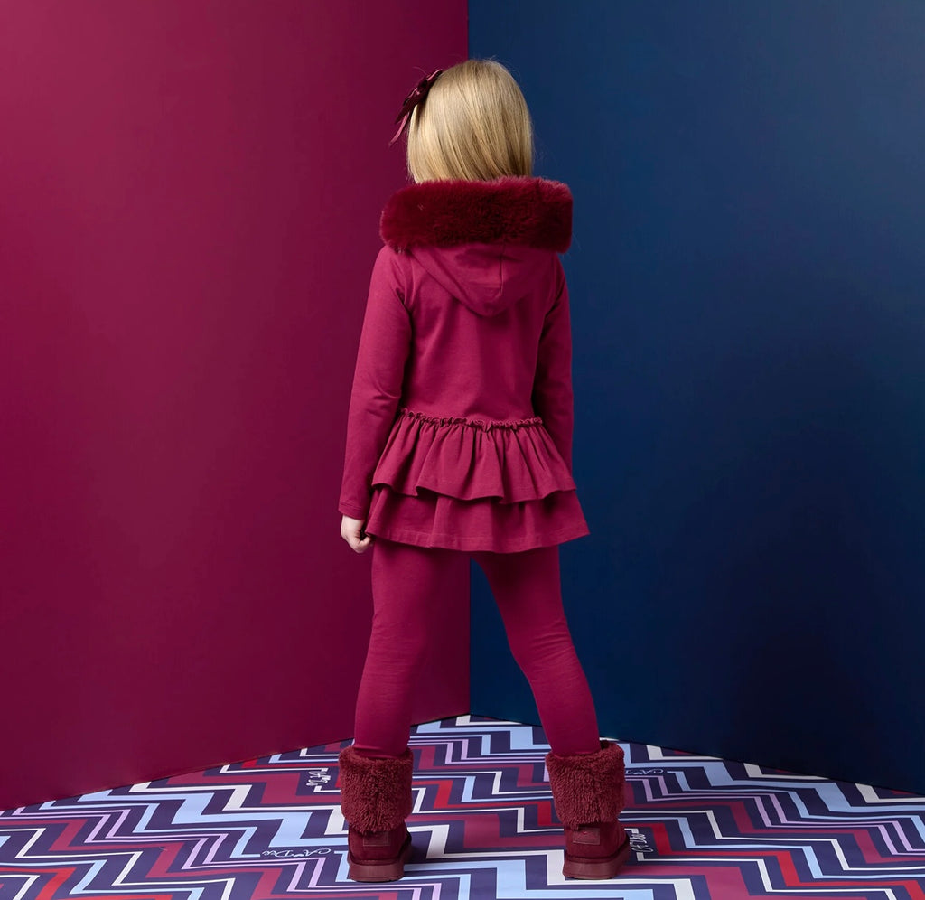 A’Dee - Alina fur hood leggingset deep cherry