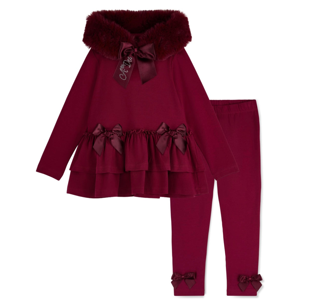 A’Dee - Alina fur hood leggingset deep cherry