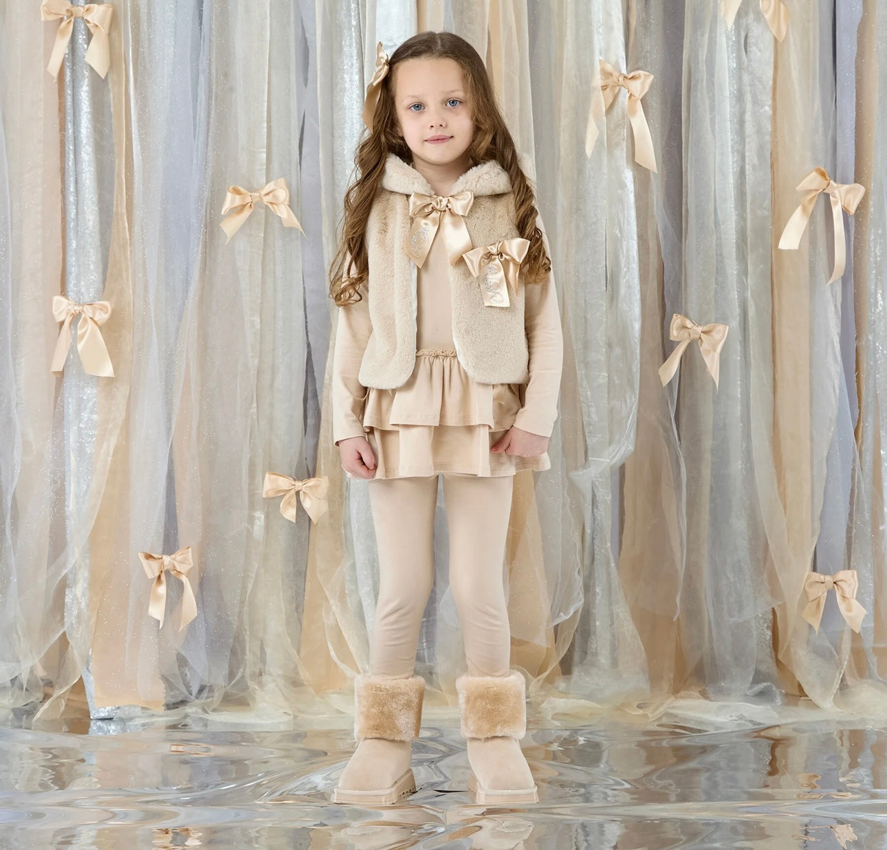A’Dee - Anna fur gilet beige