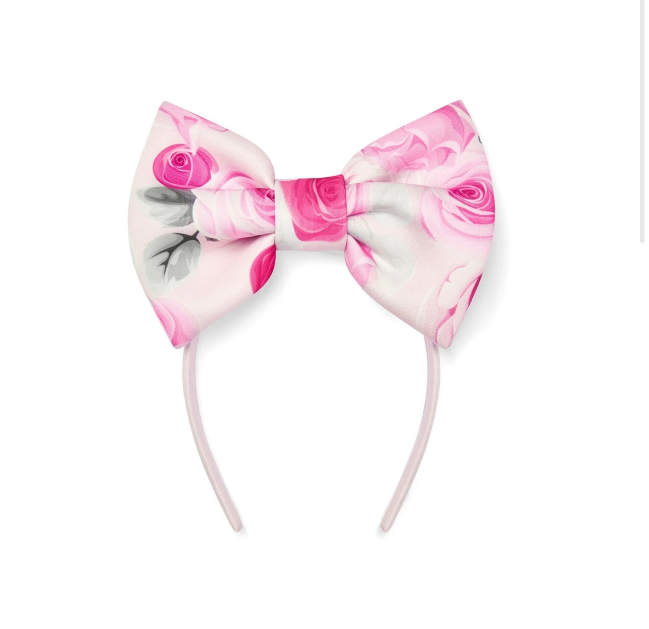 A’Dee - Allie printed bow headband pale pink