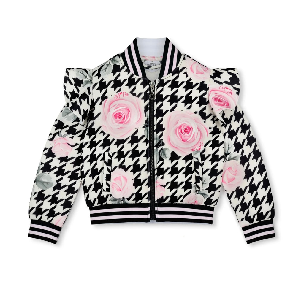 A’Dee - Autumn houndstooth print bomber