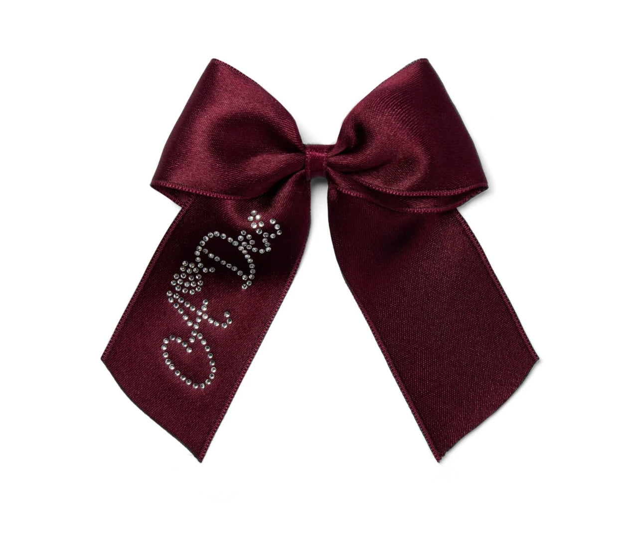 A’dee - Ariah satin bow clip deep cherry