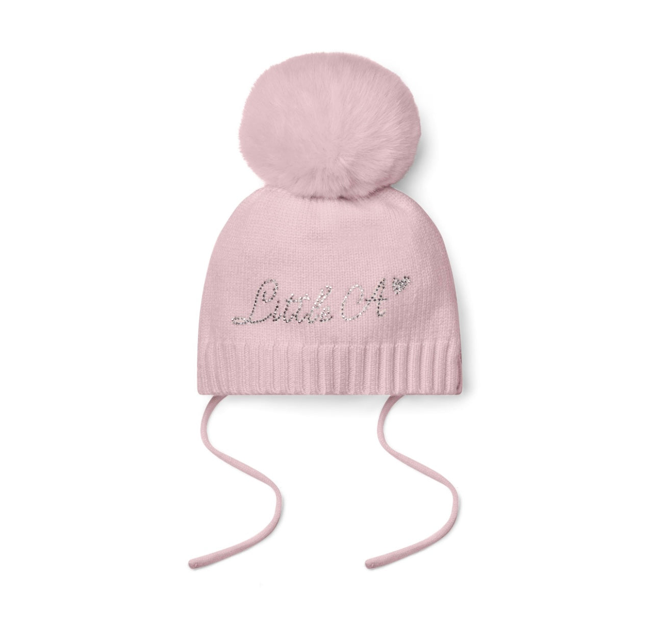 Little A - Diamond pom pom hat pale pink