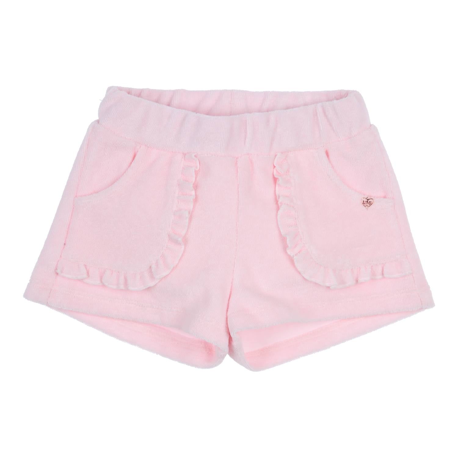 Gymp - badstof 2pc ruffle pink