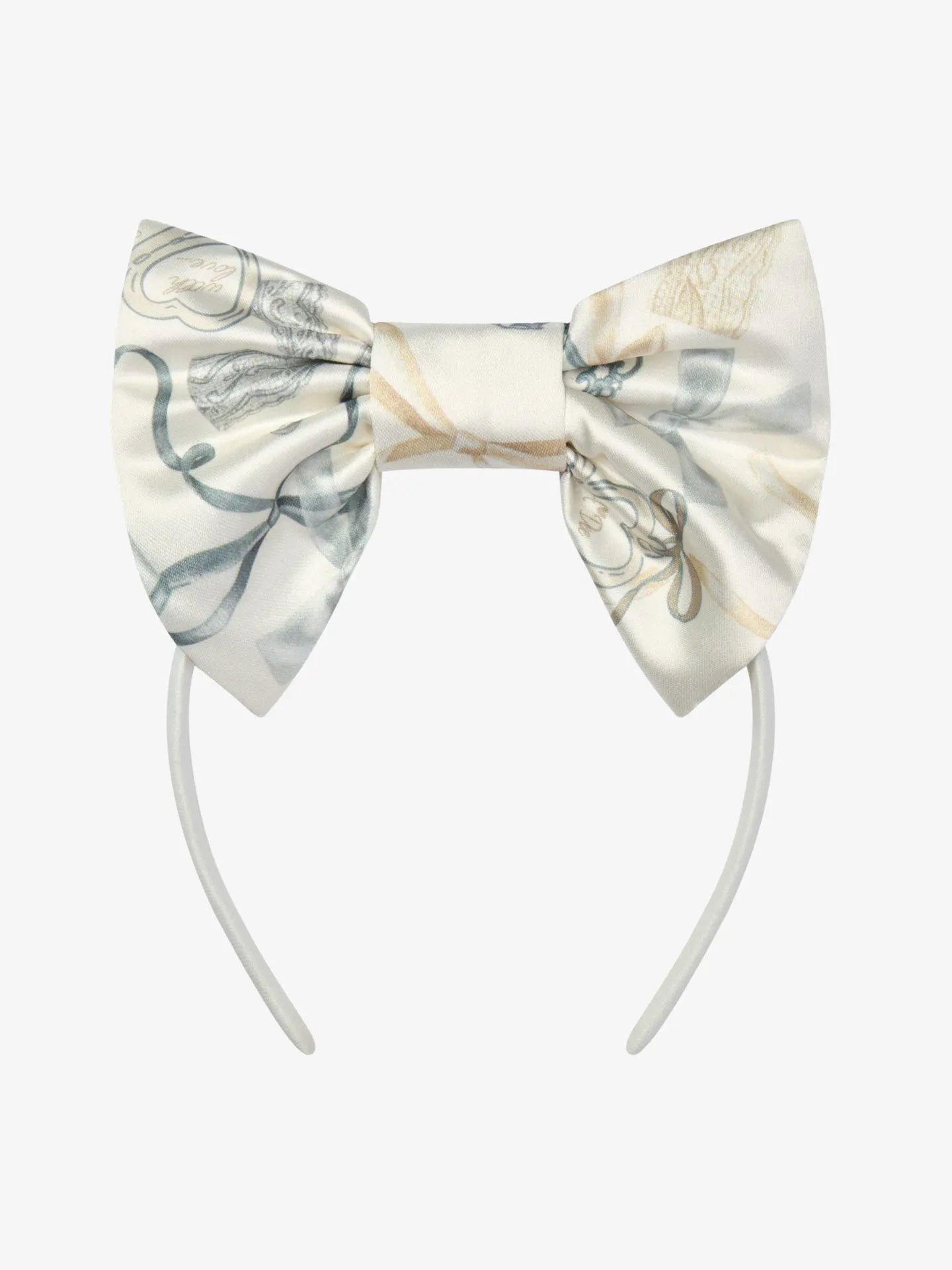 A’Dee - printed bow headband snow white
