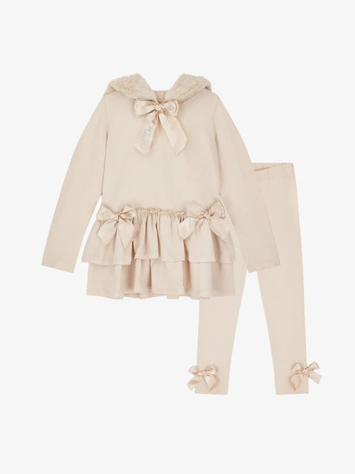A’Dee - Alina fur hood leggingset beige