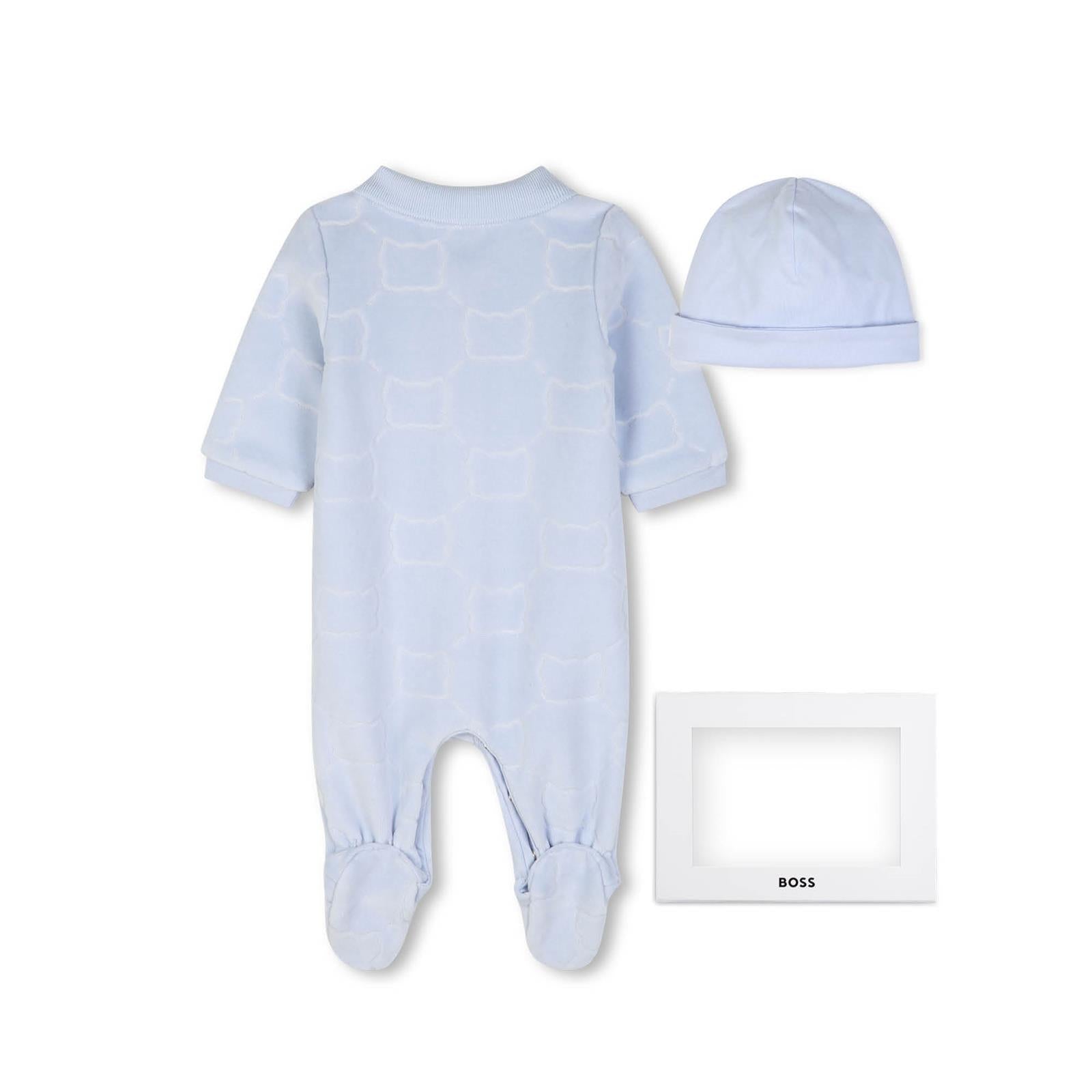 Hugo Boss - babypakje + muts blauw